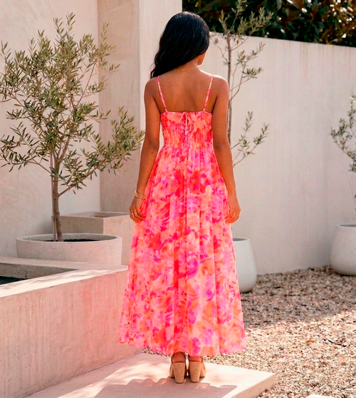 AMETISTA Floral Maxi Dress — Sunset Bloom